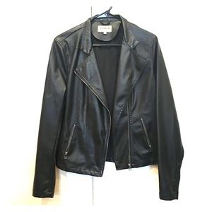 Faux-Leather Moto Jacket